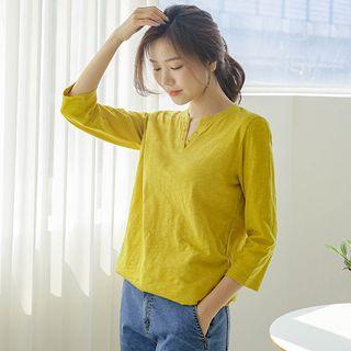 Stitched Open-placket M Lange T-shirt
