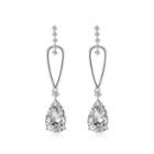 Elegant Simple Hollow Water Drop Shaped Cubic Zircon Earrings Silver - One Size