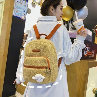 Sheep Brooch Fleece Backpack