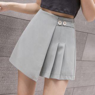 Asymmetrical Pleated Mini A-line Skort