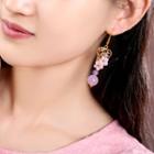 Resin Flower & Stone Hook Earring
