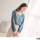 Puff Sleeve Square Neck Blouse