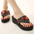 Beaded Platform Flip-flop