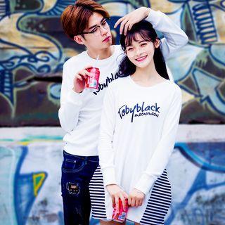 Couple Matching Lettering Pullover / Long-sleeve Dress
