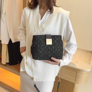 Chained Strap Crossbody Bag Black - One Size