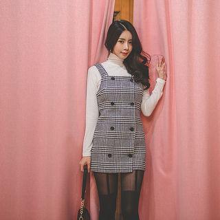 Glen-plaid Mini Jumper Dress