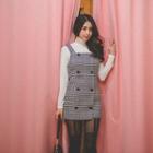 Glen-plaid Mini Jumper Dress
