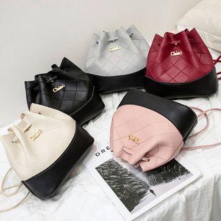 Quilted Drawstring Bucket Bag