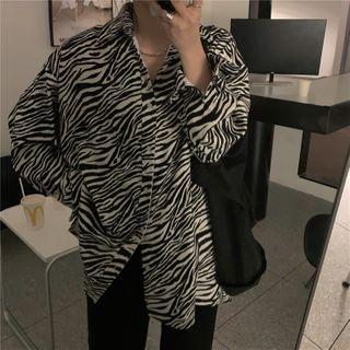 Zebra Print Shirt Zebra Pattern - Black & White - One Size