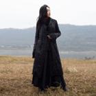 Double-breasted Long Crinkle Jacket