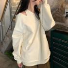Mock Two-piece One-shoulder Sweatshirt