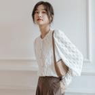 Long Sleeve Button-up Lace Shirt