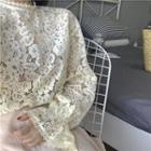 Lace Bell-sleeve Long-sleeve Top