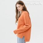 Colored Dip-back Raglan Sweater