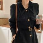 Single-breasted Lapel Woolen Dress