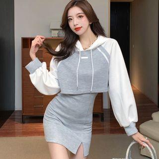 Set: Cropped Hoodie + Mini Fitted Skirt