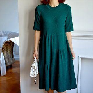 Tiered Jacquard Knit Dress