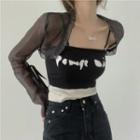 Printed Camisole Top / Organza Crop Jacket