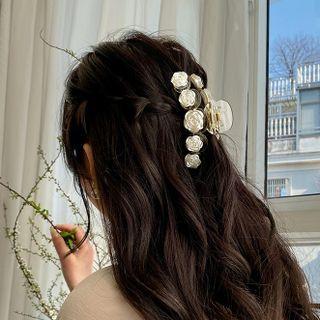 Flower Acrylic Hair Clamp Transparent - One Size