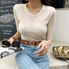 Fitted Sheer Knit Top