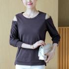 3/4-sleeve Zip-up T-shirt