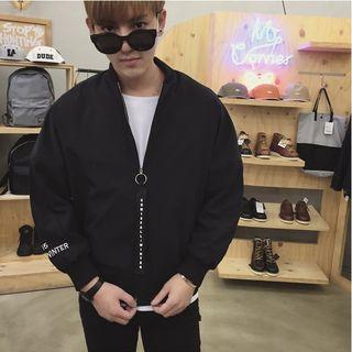 Embroidered Letter Baseball Jacket