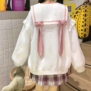 Sailor Collar Rabbit Ear Sweatshirt