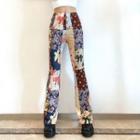 Floral Print High-waist Boot-cut Pants