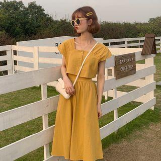 Set: Plain Short-sleeve + A-line Dress
