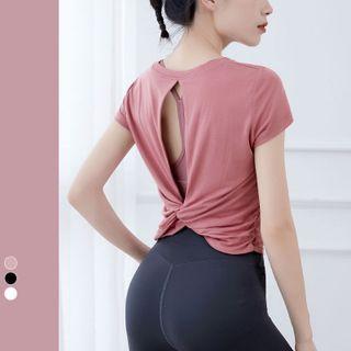Short-sleeve Cutout-back Sports T-shirt