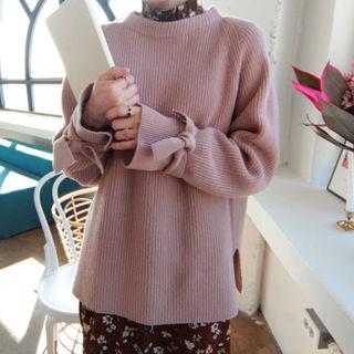 Round-neck Tie-sleeve Sweater