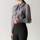 Tie-front Sheer Blouse
