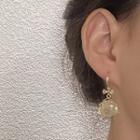 Rose Cat Eye Stone Alloy Dangle Earring 1 Pair - E3327 - Gold - One Size