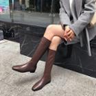 Block-heel Knee High Boots