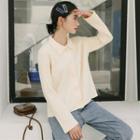 Buttoned Knit Jacket Milky White - One Size