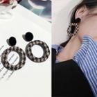 Houndstooth Circle Drop Earring