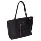 Braided Strap Embossed Tote Black - One Size