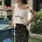 Open Back Tank Top / V-neck Camisole Top