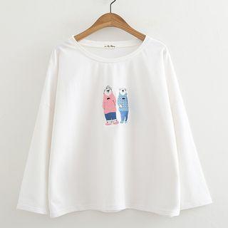 Polar Bear Embroidered Long-sleeve T-shirt