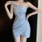 One Strap Plain Mini Dress