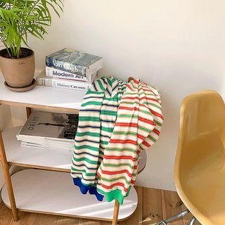 Striped Oversized Ringer Sweatshirt