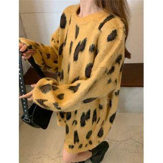 Leopard Sweater Mustard - One Size