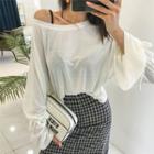 Tie-cuff Long-sleeve T-shirt