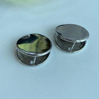 Plain Disc Earring Silver - One Size