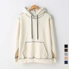Brushed-fleece Lined Stitched Hoodie