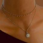 Sun Layered Necklace 1 Pc - Gold - One Size