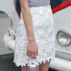 Mini Fitted Lace Skirt