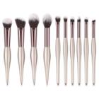 Set Of 10: Makeup Brush Set Of 10 - T-10142 - As Shown In Figure - One Size