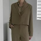 Snap-button Cropped Blazer