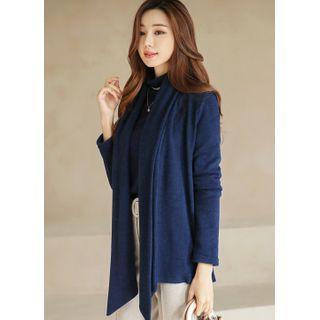 Set: Draped Cardigan + Mock-neck Top